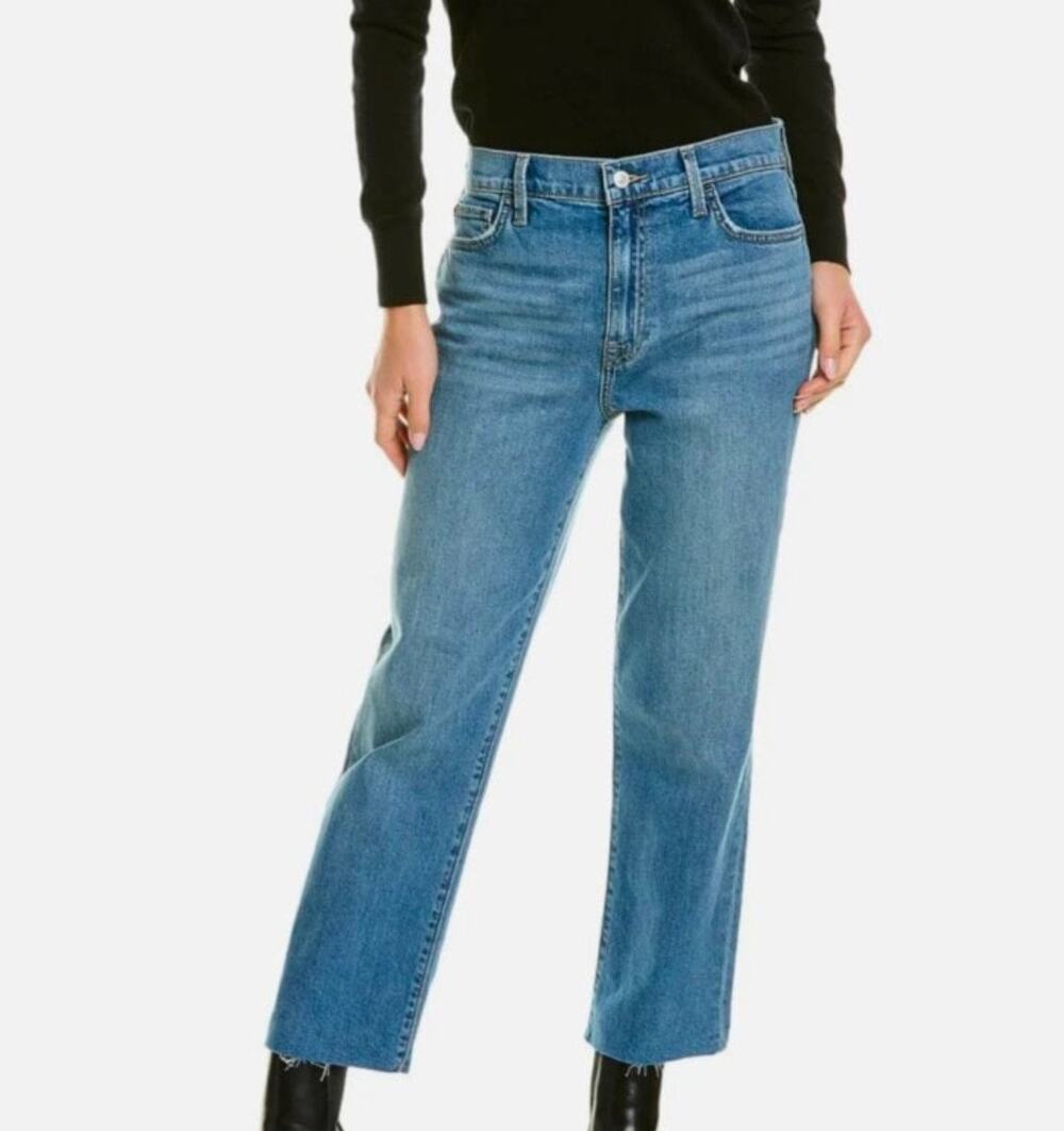 Hudson Jeans Noa Addison Straight Crop Mid Rise Womens Blue Stretch Size 31 EUC